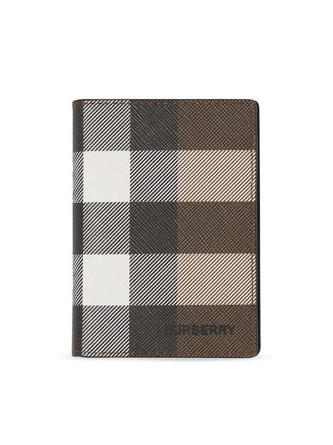 NWT Burberry Flint Vertical Bifold Wallet Dark Birch Brown